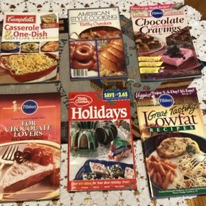 Lot of 6 paperback Cook Books Assortment Betty Crocker, Pillsbury, Campbell’s